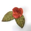 Mini Carved Red Rose Tupelo Wood Magnet - Image 2
